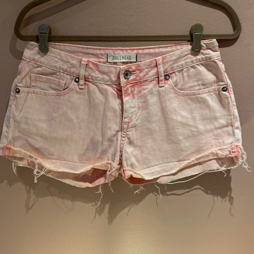Pink bullhead juniors denim shorts size 5